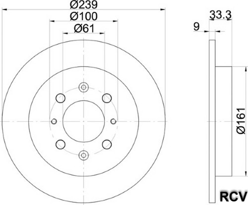 Disco Frenos Der/izq Trasera Para Honda City   2010