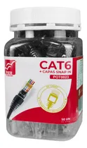 Comprar 50 Capas Snaps Pretas + 50 Conectores Cat6 Ez Crimp Vazados
