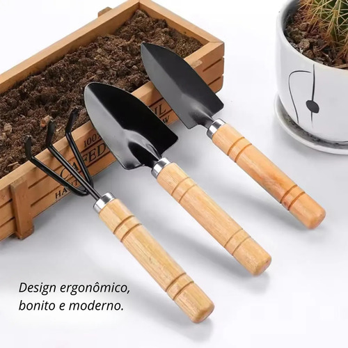 Pala De Jardín, 3 Piezas, Rastle, Cable, Madera