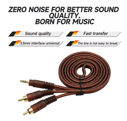 Cable De Audio Enchufe Auxiliar 3.5 A Rca Estereos 3 Metro