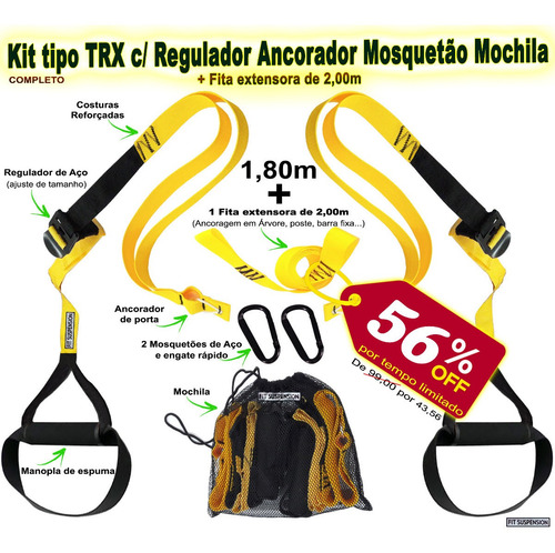 Imagem 2 de 10 de Exercício Físico Com A Fita Fit Suspension Tipo Trx Dê Um Up