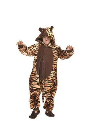 Disfraz Para Niña Pijama Tigre Talla S 4-6  Halloween 