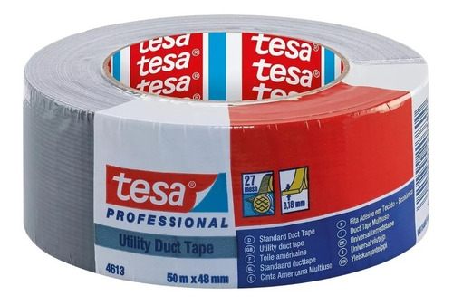 Fita Silver Tape Prata 48mmx50m Profissional Importado Tesa