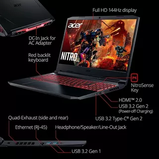 Acer Nitro 5 2021 15.6 144hz Fhd Ips Premium Gaming Laptop,