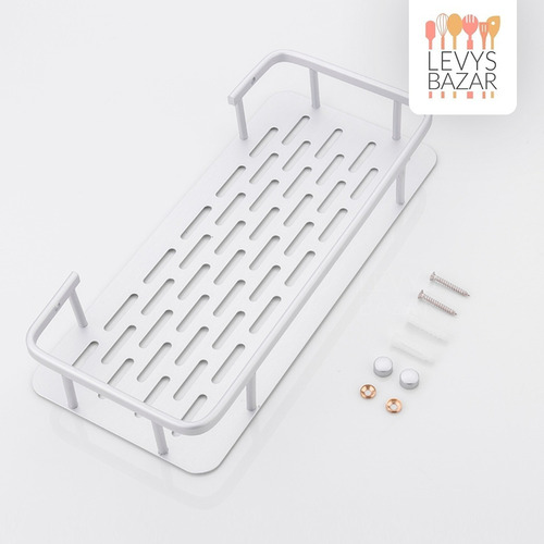 Imagen 9 de 10 de Pack X2 Estante Rectangular Ducha Baño Acero Inox C/ Baranda