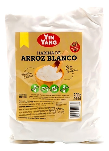 Harina De Arroz Blanco 500gr Yin Yang