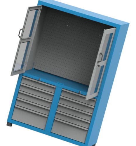 Armário 10 Gavetas Painel Perf Visor Acrílico Arm010a Cmb