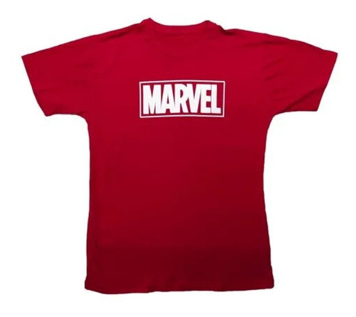 Camiseta Marvel Logo Clássica Vermelha Clube Comix - M