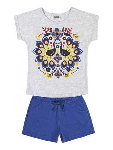 Conjunto De Niña Remera Y Short En Algodón