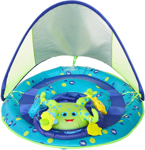 Flotador Primavera Con Toldo De Swimways, Pulpo, 8 , Verde