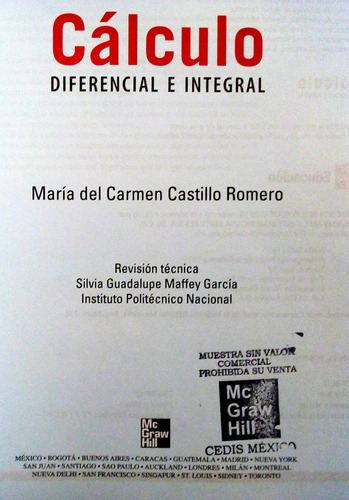 Cálculo Diferencial E Integral - María Del Carmen Castillo R
