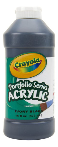 Crayola Pintura Acrílica, Pintura Negra Para Niños, 16 Oz (2