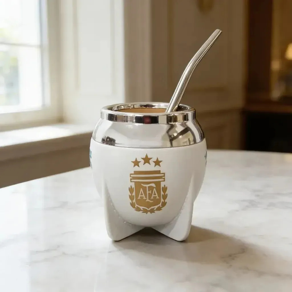 Mate Pampa Bombilla Color Afa Seleccion Campeona Copa Chica Color Afa Blanco Mate Pampa Tradicional Boca Cerrada