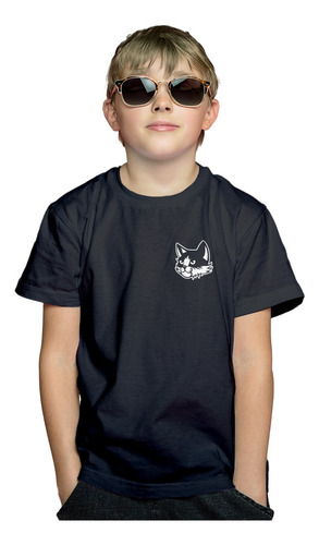 Remera Niño, Niña, Estampa Gato, Calidad Premium