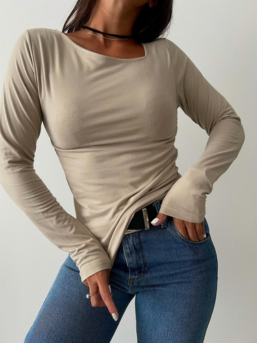 Remera Manga Larga Mujer Talle U Va Hasta Un L Modal Soft