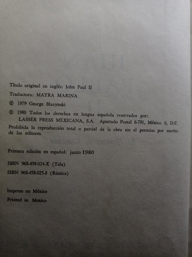 Juan Pablo Ii - George Blazynski (Usado)