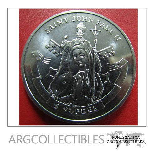 Seychelles Moneda 5 Rupees 2014 Unc San Juan Pablo I I 