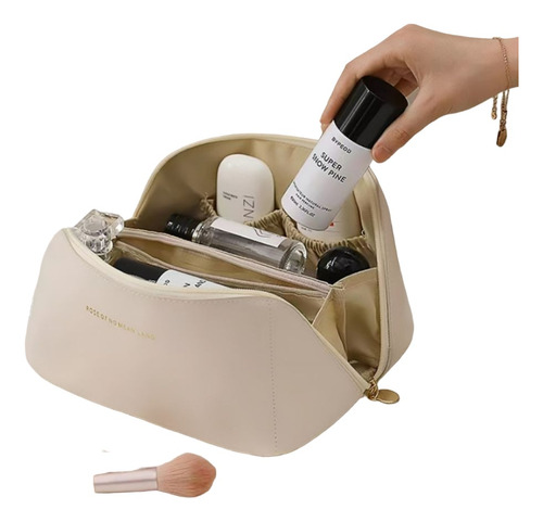 Bolso Para Cosméticos Maquillaje Neceser Portátil Beige