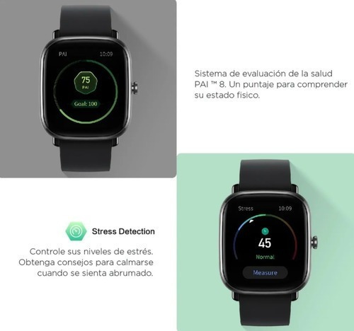Smartwatch Amazfit Fashion GTS 2 Mini Sport 1.55" caja 1.55" de aleación de aluminio black, malla midnight black de silicona A2018
