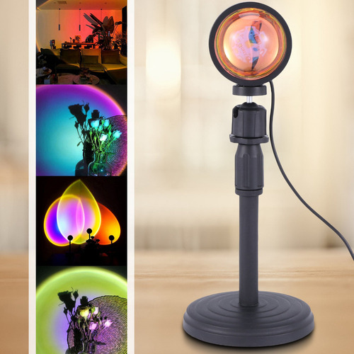 Lámpara Led Sunset Projection Atmosphere 4 En 1, Luz Nocturn