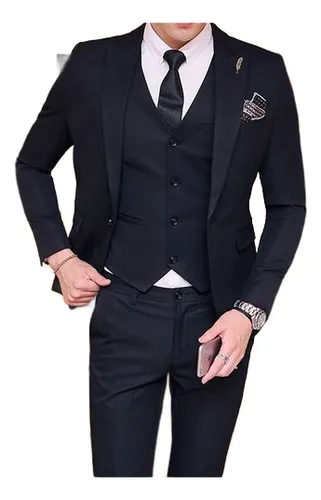 Terno Slim Masculino Completo (paleto+calça+colete)