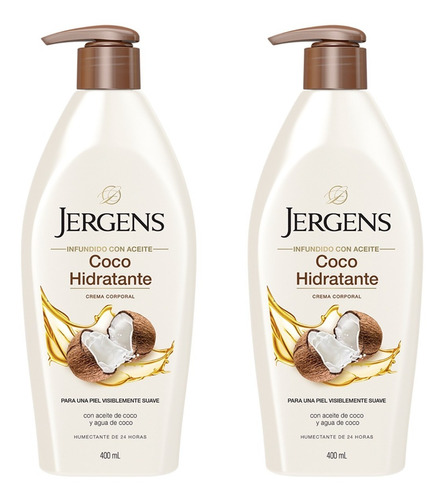 Pack 2 Jergens Crema Corporal Coco Hidratante 400ml