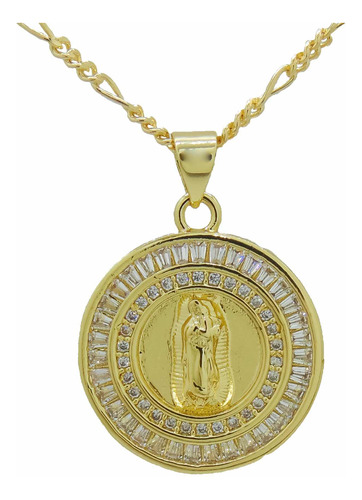 Dije Medalla Virgencita De Guadalupe Chapa De Oro Bonita