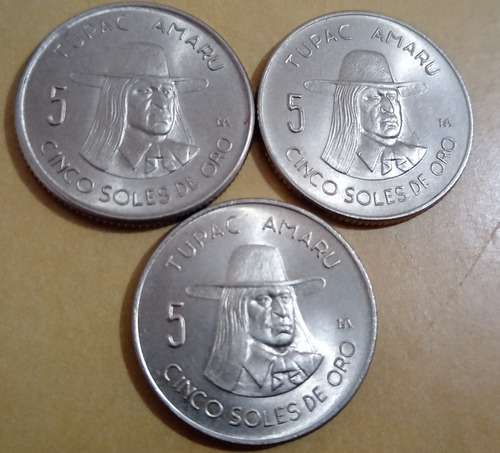 Moneda Antigua De Perú De 5 Soles De Oro De 1972 