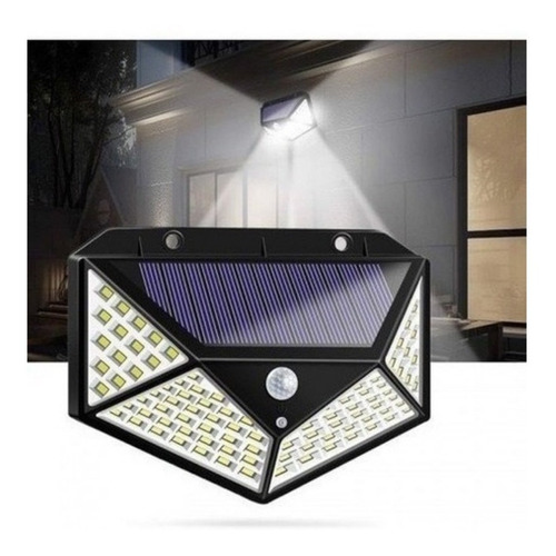 Le Mini Foco Solar 100led Bk100 Sen/mov Gran Angulo Ecoffice