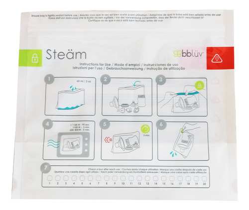 Bbluv Steam Bolsa Esterilizadora De Vapor Para Microondas