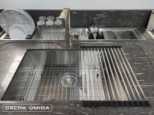 Esteira Escorredor Multiuso Descanso Panelas Inox Dobrável