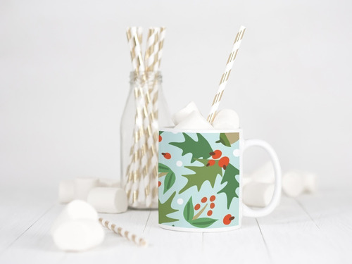 Diseños Plantillas Para Tazas Navidad Sublimación M68