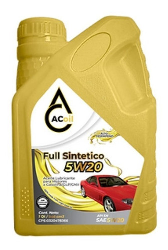 Aceite 5w-20 Full Sintetico Marca Acoil