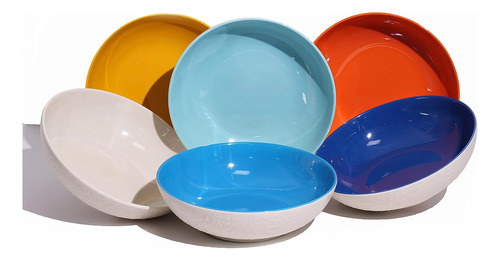 Hesinco Bowls, Melamine, 739 Ml, Bpa Free, Multicoloured, X6