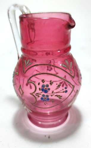 Jarrinha Art Nouveau Rosa, Em Vidro Soufflé