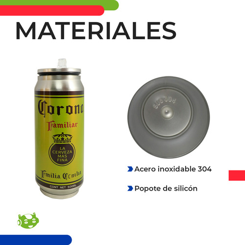 Vaso Térmico Portátil Slim Company De Acero Inoxidable Termo Lata 500 Ml Bebidas Calientes Y Frías Diseño Corona Familiar