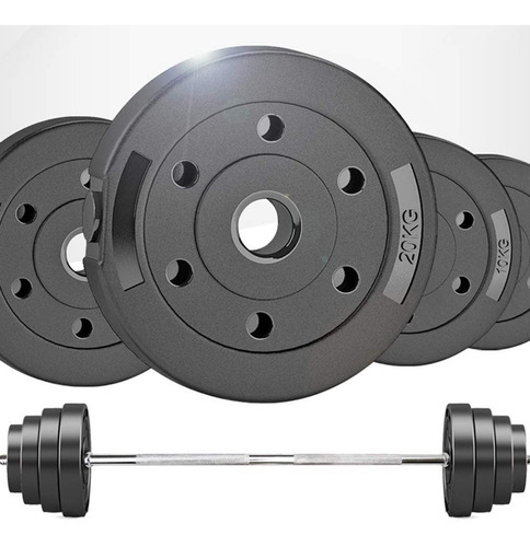 Imagen 4 de 10 de Pesa Disco Revestido 5.00kg Para Barra Mancuerna Olímpico Cs