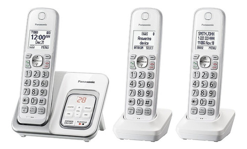 Imagen 1 de 6 de Telefono Panasonic Inalambrico 3 Unidades