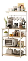 Comprar Estante de madera y anaqueles metalicos 5 Niveles estante para microondas organizador de baño Lafulaifu color Caqui estante librero estantes organizadores Porta Macetas Estante cocina vajilla