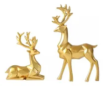 Comprar 2x Resina Ciervo Estatuilla Estatua Hogar Sala Decoración