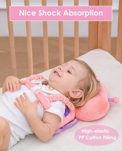 Mochila Protectora De Cabeza Mariposa Rosa Para Niños 3 Lado