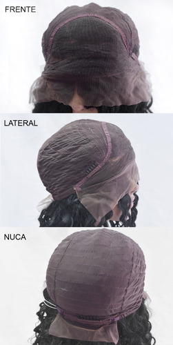 Peruca Front Lace Cacheada, Fibra Orgânica, 60 Cm