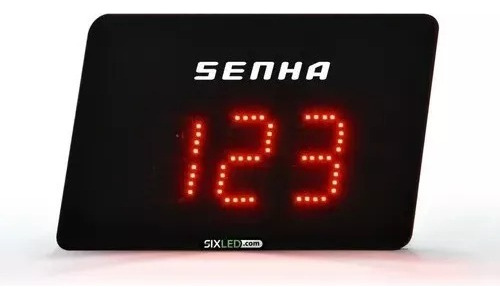 Display Chamador De Senha Led Digital 3 Dígitos C/ Teclado