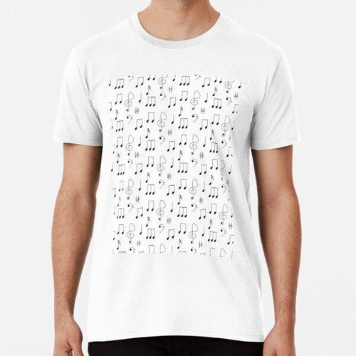 Remera Diseño De Tema De Patrón De Notas Musicales De Clave 