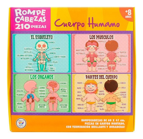 Rompecabezas Infantil 210piezas Cuerpo Humano Barco De Papel