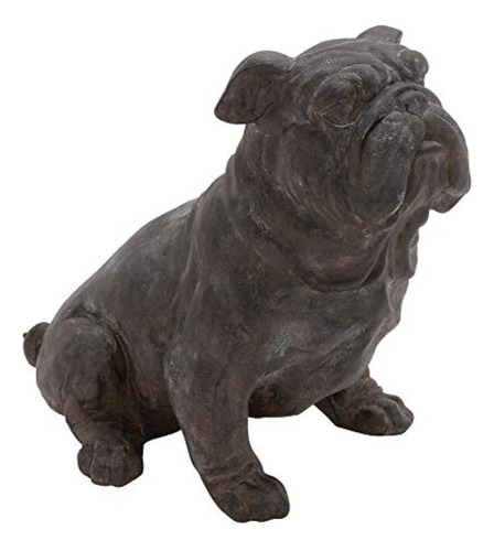 Deco 79 Polystone Bull Dog Sculpture, 17  X 9  X 13 , Negro