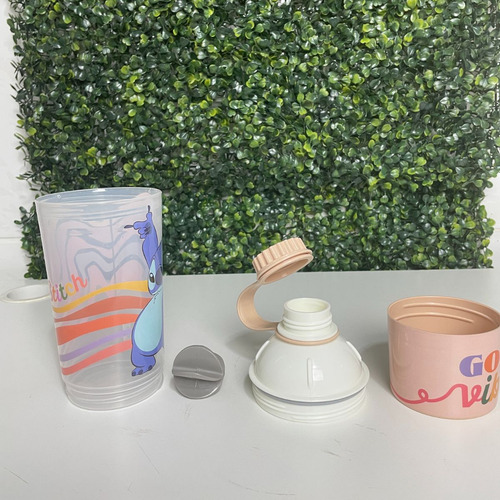 Shakeira Vip Stitch Disney 600ml Good Vibes C/ Compartimento