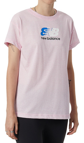 Remera New Balance Relentlees Rosado De Dama