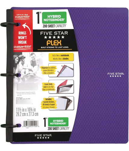 Five Star Hybrid Notebinder Encuadernador Apuntes 2.5cm