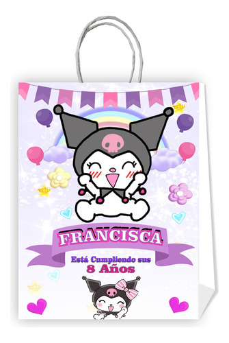 Bolsas Cumpleaños Personalizadas Kuromi #d6 10 Unidades